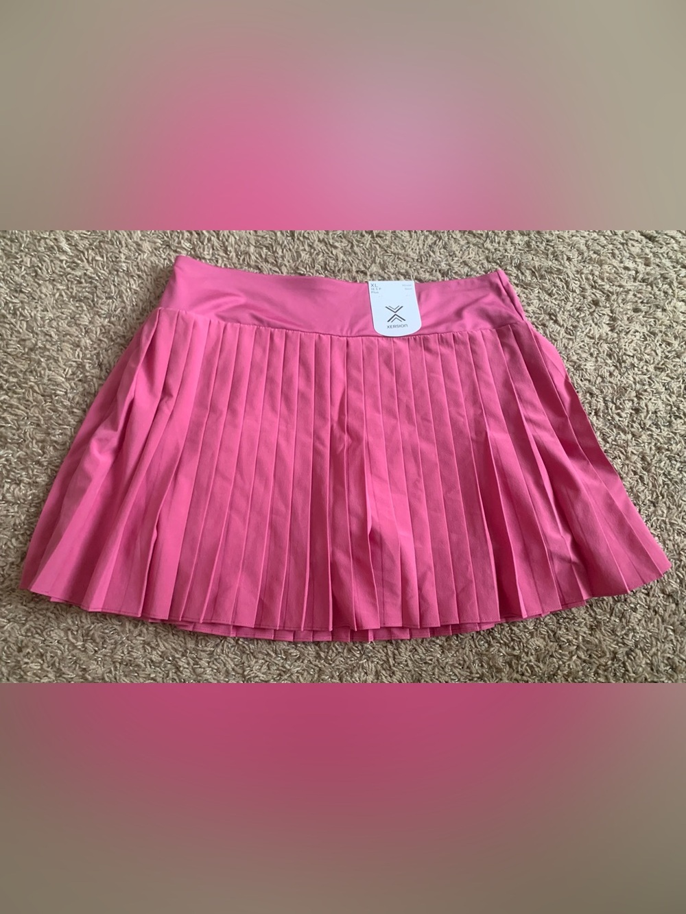 NWT Girl’s Xersion Hot Pink Pleated Skater Skort
